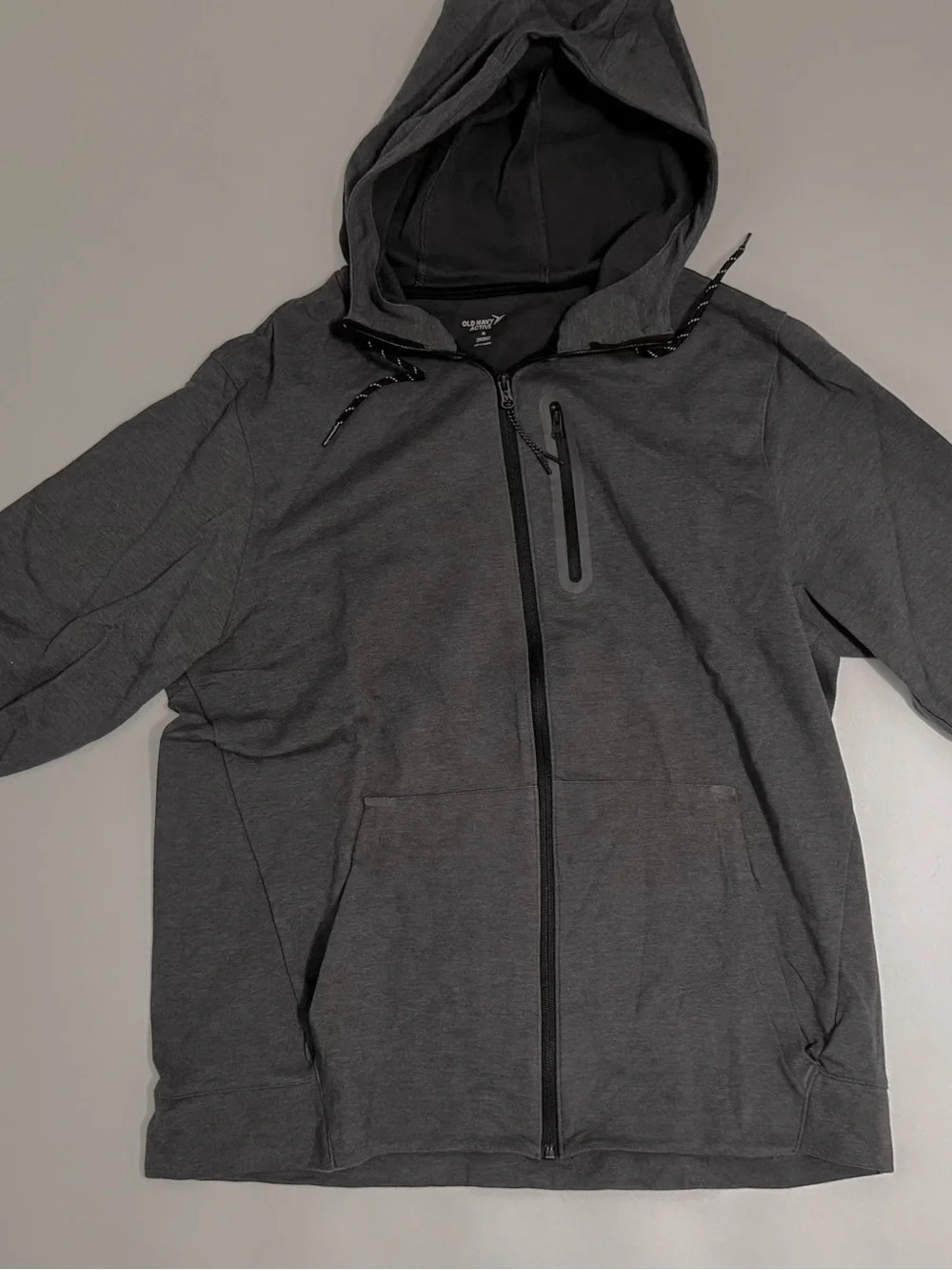 Old Navy Go-Dry Hoodie Zip Jacket Men - Charcoal Gray